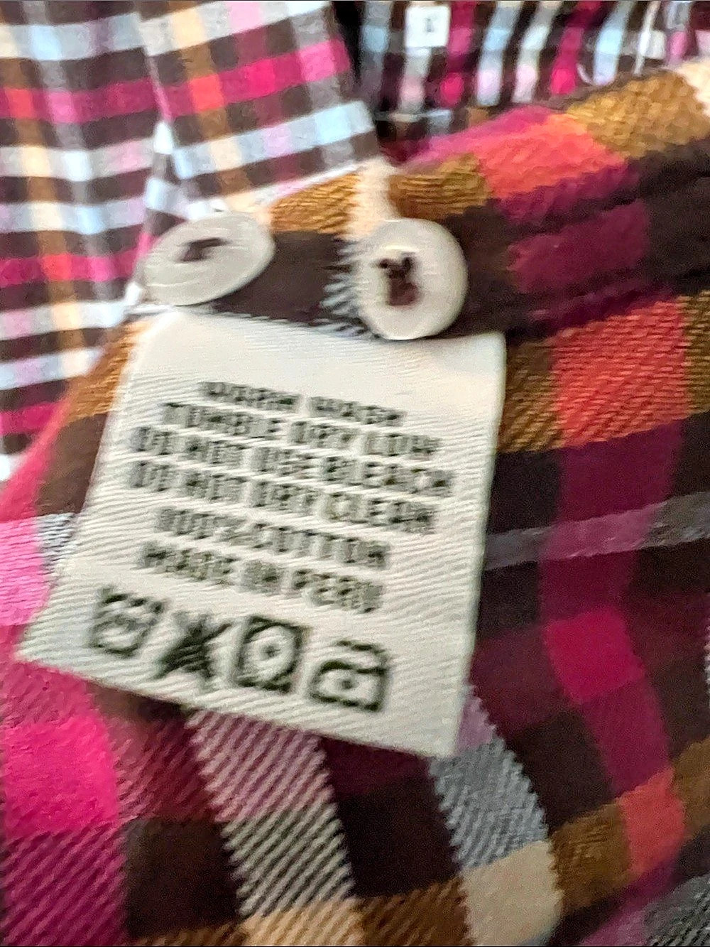 Southern Point Co. Plaid Button Down Shirt in Pink & Brown Large Like New